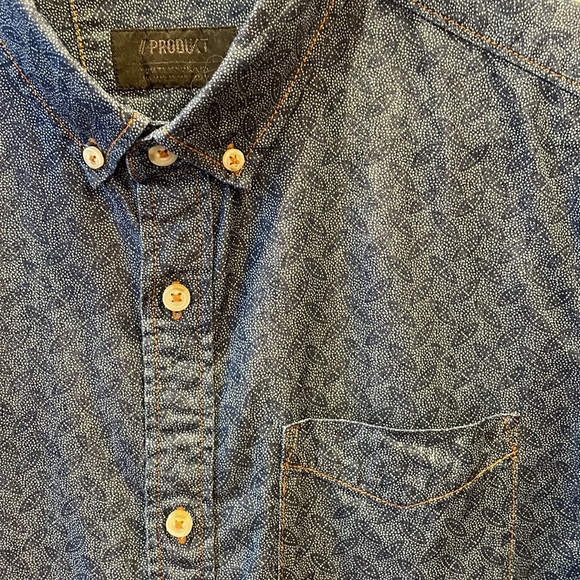 Produkt Shirt, Contemporary Danish Design, Size L, blue  and white Paisley - Picture 4 of 10